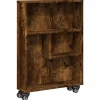VidaXL Mobilier D'Intérieur | - Chariot de rangement étroit chêne fumé bois d'ingénierie