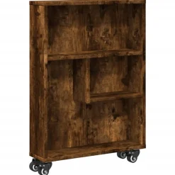 VidaXL Mobilier D'Intérieur | - Chariot de rangement étroit chêne fumé bois d'ingénierie