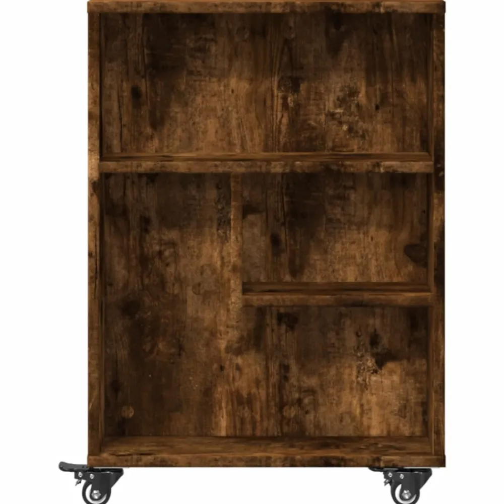 VidaXL Mobilier D'Intérieur | - Chariot de rangement étroit chêne fumé bois d'ingénierie