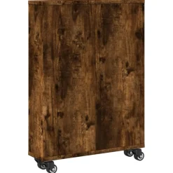 VidaXL Mobilier D'Intérieur | - Chariot de rangement étroit chêne fumé bois d'ingénierie