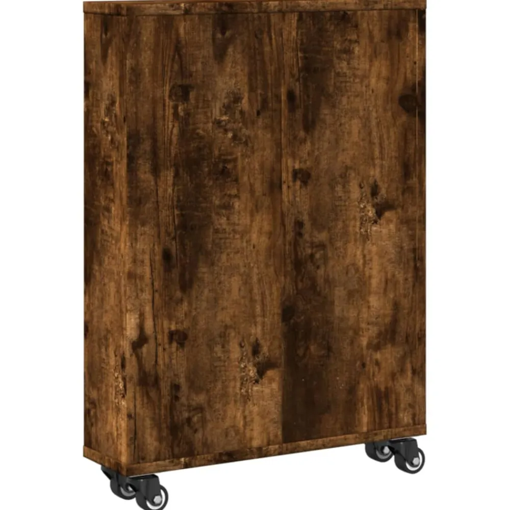 VidaXL Mobilier D'Intérieur | - Chariot de rangement étroit chêne fumé bois d'ingénierie