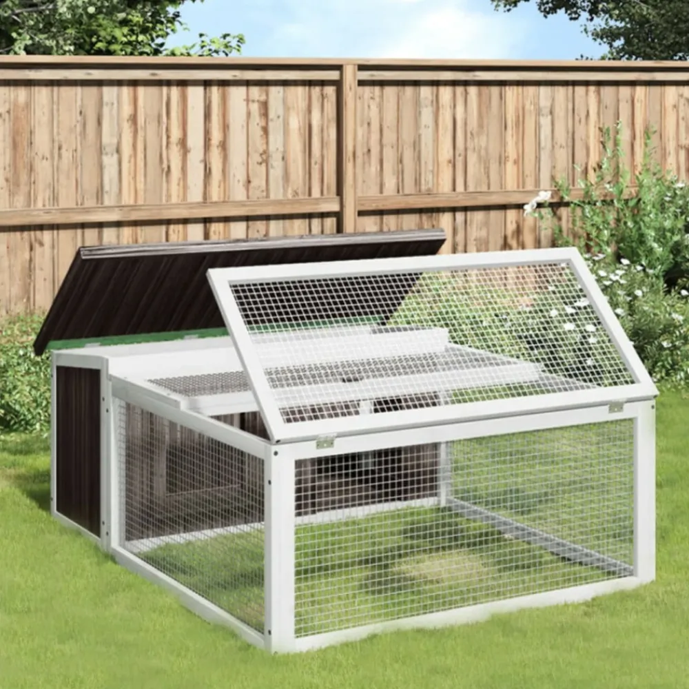 VidaXL - Clapier gris 117,5x97x47,5 cm bois de pin massif Hot
