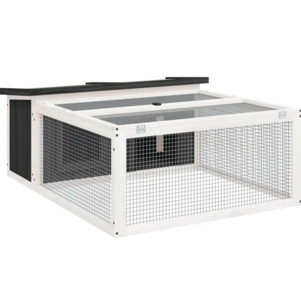VidaXL - Clapier gris 117,5x97x47,5 cm bois de pin massif Hot