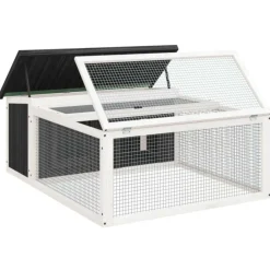 VidaXL - Clapier gris 117,5x97x47,5 cm bois de pin massif Hot