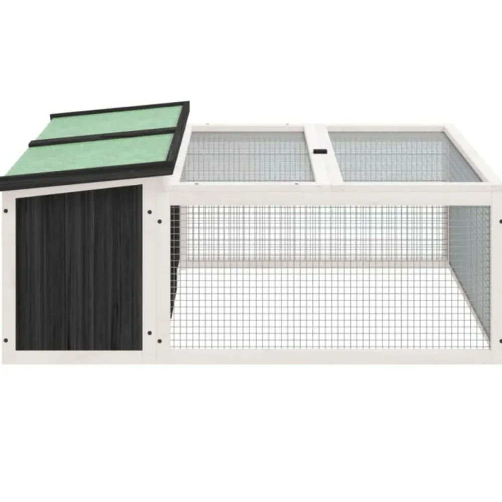 VidaXL - Clapier gris 117,5x97x47,5 cm bois de pin massif Hot