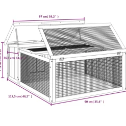 VidaXL - Clapier gris 117,5x97x47,5 cm bois de pin massif Hot