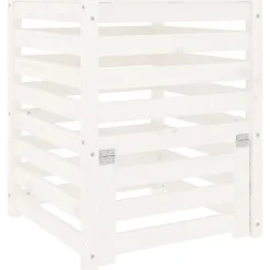 VidaXL - Composteur blanc 63,5x63,5x77,5 cm bois massif de pin Outlet