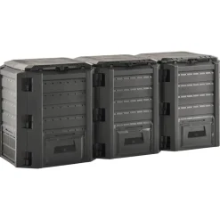 VidaXL - Composteur de jardin noir 1200 l New