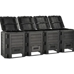 Vidaxl - Composteur de jardin noir 1600 l Best