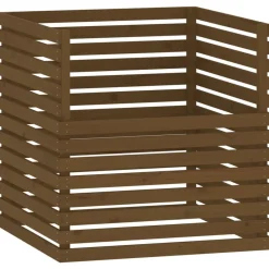 Vidaxl - Composteur marron miel 100x100x102 cm bois massif de pin Sale