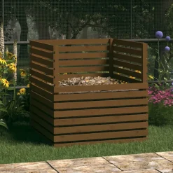 Vidaxl - Composteur marron miel 100x100x102 cm bois massif de pin Sale