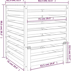 Vidaxl - Composteur 82,5x82,5x99,5 cm bois massif de pin Clearance