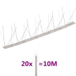 Vidaxl - Ensemble de 20 pointes à 5 rangées contre oiseaux inox 10 m Online