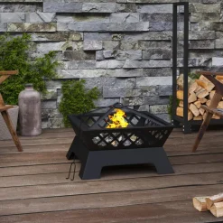 VidaXL - Foyer avec tisonnier 50 cm xxl acier Outlet
