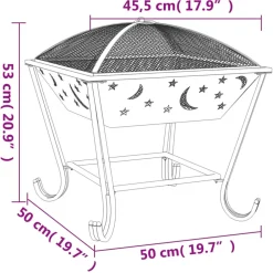 Vidaxl - Foyer avec tisonnier 50 cm xxl acier Online