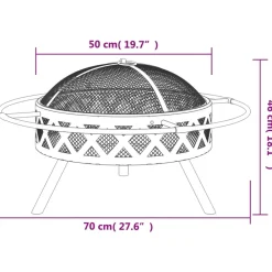 Vidaxl Chauffage D’Extérieur | - Foyer avec tisonnier 70 cm xxl acier