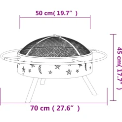 VidaXL Chauffage D’Extérieur | - Foyer avec tisonnier 70 cm xxl acier