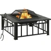 Vidaxl - Foyer avec tisonnier 79x79x46,5 cm xxl acier Clearance