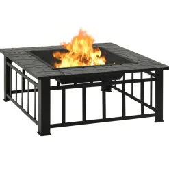 Vidaxl - Foyer avec tisonnier 79x79x46,5 cm xxl acier Clearance