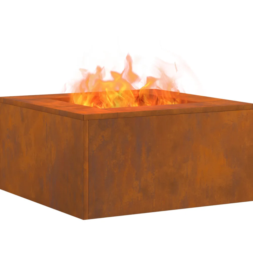 VidaXL Chauffage D’Extérieur | - Foyer carré 60x60x30 cm en acier résistant aux intempéries