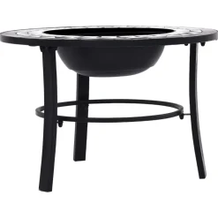 VidaXL Chauffage D’Extérieur | - Foyer mosaïque noir et blanc 68 cm céramique