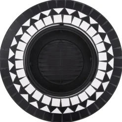 VidaXL Chauffage D’Extérieur | - Foyer mosaïque noir et blanc 68 cm céramique