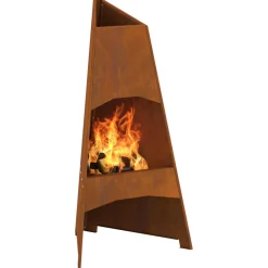 Vidaxl Chauffage D’Extérieur | - Foyer pyramid 50x45x95 cm en acier résistant aux intempéries
