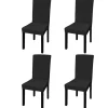 VidaXL Entretien Du Mobilier | - Housse de chaise droite extensible 4 pcs noir