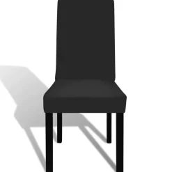 VidaXL Entretien Du Mobilier | - Housse de chaise droite extensible 4 pcs noir
