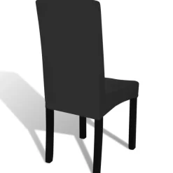 VidaXL Entretien Du Mobilier | - Housse de chaise droite extensible 4 pcs noir