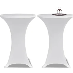 VidaXL Entretien Du Mobilier | - Housse de table ø 70 cm blanc extensible 2 pcs