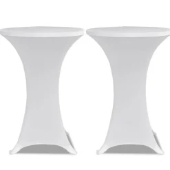 VidaXL Entretien Du Mobilier | - Housse de table ø 70 cm blanc extensible 2 pcs