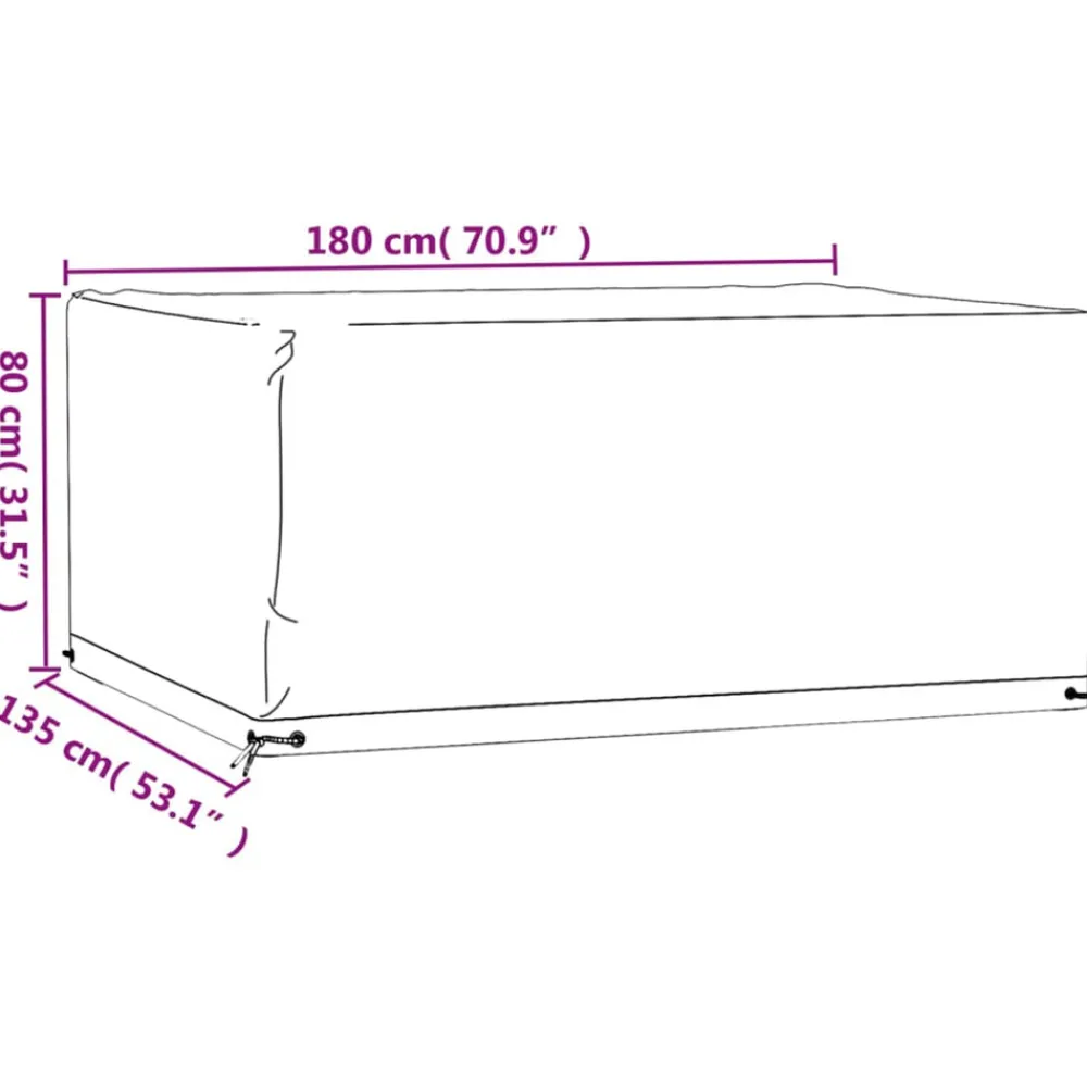 Vidaxl Entretien Du Mobilier | - Housses salon de jardin2pcs 8艙illets 180x135x80cm rectangulaire