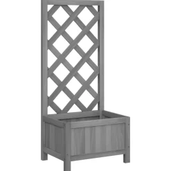 Vidaxl - Jardinière avec treillis gris bois massif de sapin Hot