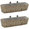 Vidaxl - Jardinière de balcon 2 pcs osier avec doublure en pe 60 cm Hot