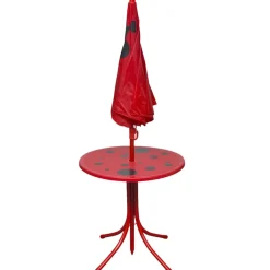 VidaXL - Jeu de bistro avec parasol pour enfants 3 pcs rouge Outlet