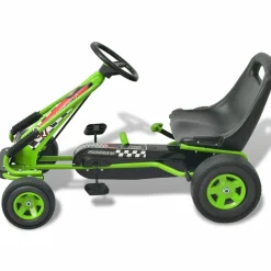 VidaXL Bijoux Et Perles | - Kart à pédale avec siège ajustable vert
