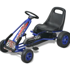 Vidaxl Bijoux Et Perles | - Kart à pédale avec siège ajustable bleu