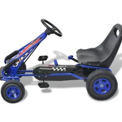 Vidaxl Bijoux Et Perles | - Kart à pédale avec siège ajustable bleu