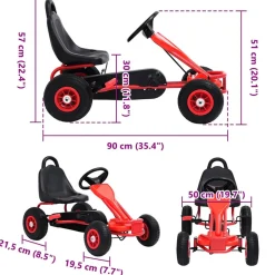 VidaXL Bijoux Et Perles | - Kart à pédales avec pneus rouge