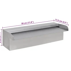 Vidaxl - Lame d'eau rectangulaire 30 cm acier inoxydable pour piscine Clearance