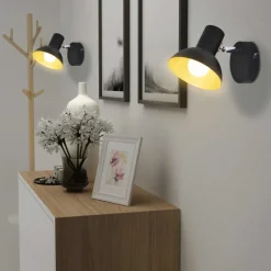 Vidaxl - Lampe murale 2 pcs pour 2 ampoules e27 noir et doré Online