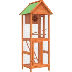 Vidaxl - Maison à oiseaux marron 60x58,5x160 cm bois massif de pin Sale