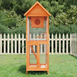Vidaxl - Maison à oiseaux marron 60x58,5x160 cm bois massif de pin Sale
