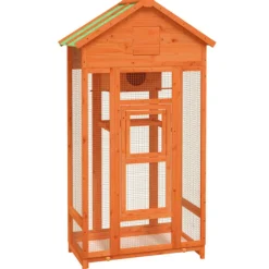 Vidaxl Cages, Volières Et Accessoires | - Maison à oiseaux marron 91,5x53x170 cm bois massif de pin
