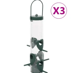 Vidaxl - Mangeoires pour oiseaux 3 pcs vert foncé 17x17x32 cm Sale