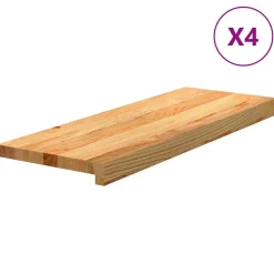 Vidaxl Objets De Décoration | - Marches d'escalier 4 pcs marron clair 70x30x2 cm chêne massif