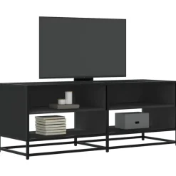 Vidaxl - Meuble tv noir 120,5x40x46 cm bois d'ingénierie et métal Sale