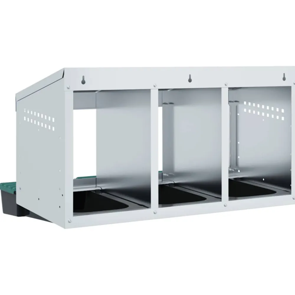 Vidaxl Poulaillers, Clapiers Et Accessoires | - Nichoir à poules3 compartiments, fixation murale, acier galvanisé