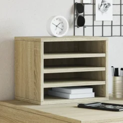 VidaXL Librairie Et Papeterie | - Organisateur de bureau chêne sonoma 36x26x29,5 cm